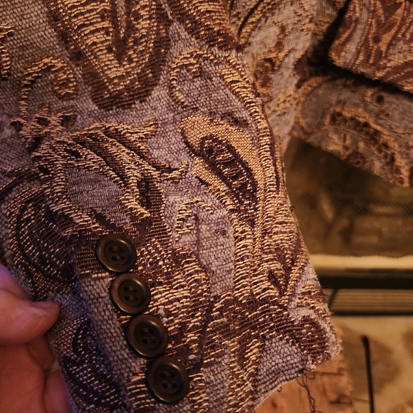 Roth Lecover California  Brown Paisley Blazer Elegant Suit Jacket - Picture 5 of 11